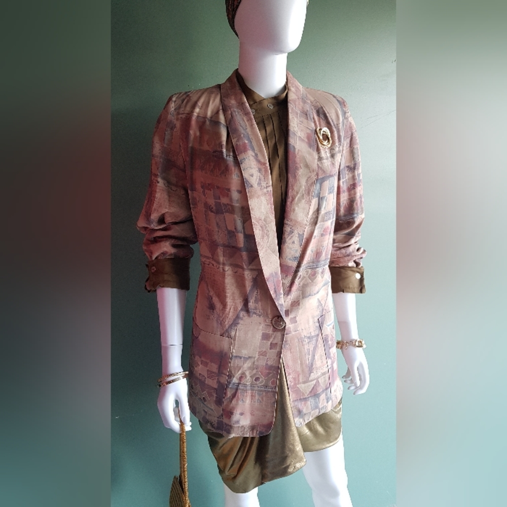 Craig Cole Clothing CO Vintage Print Blazer ✨